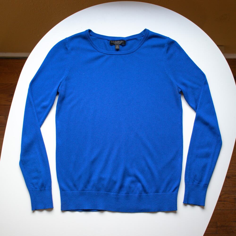 Banana Republic | Blue Cashmere-Silk Blend Crewneck Sweater | Size XS